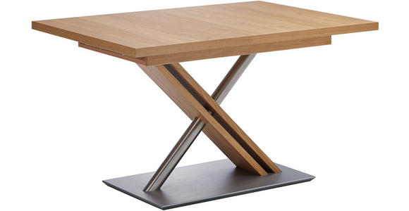 ESSTISCH in Holz, Metall, Holzwerkstoff 130-178/90/75 cm - Eichefarben, KONVENTIONELL, Holz/Holzwerkstoff (130-178/90/75cm) - Moderano
