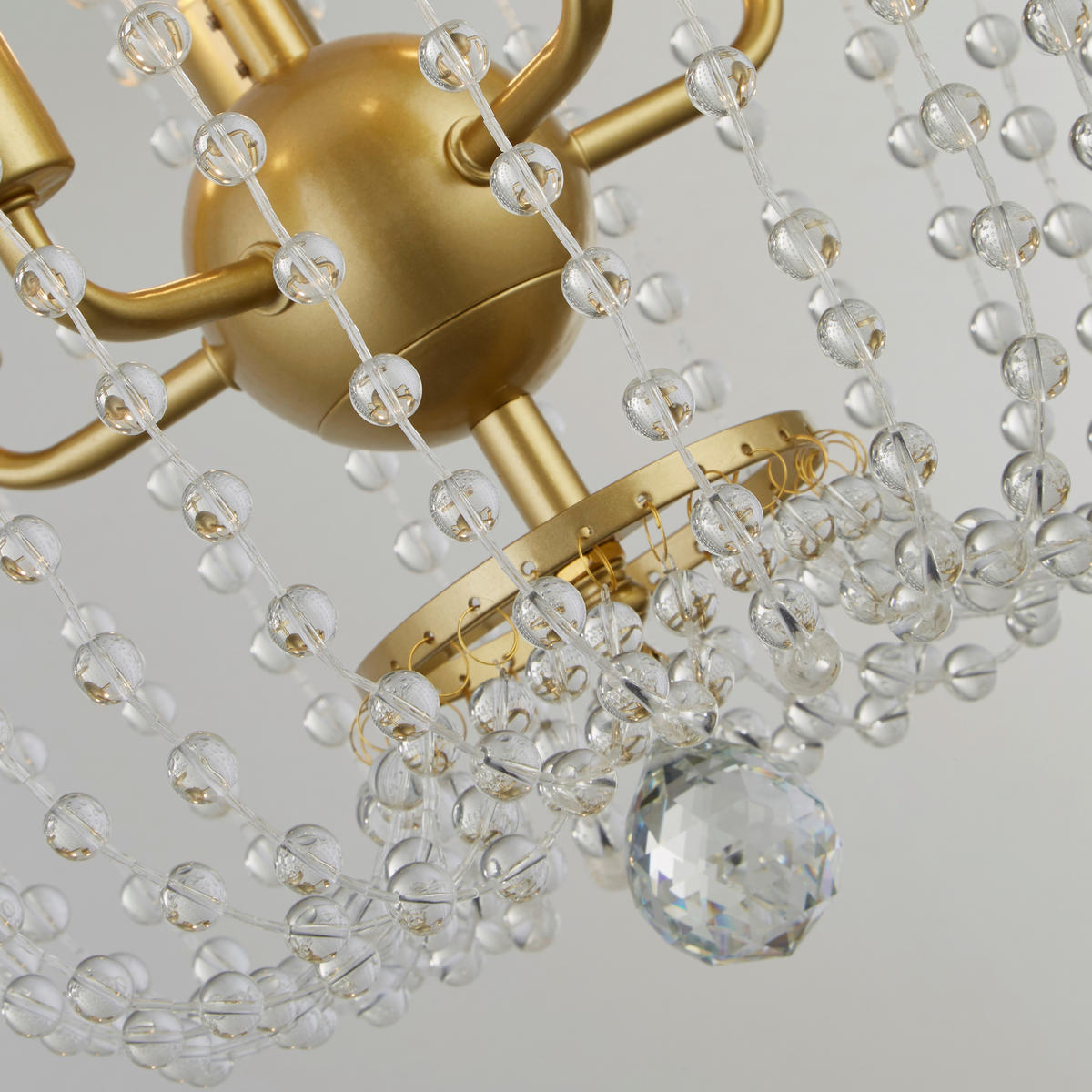 KRISTALL-HÄNGELEUCHTE 36/150 cm   - Goldfarben, Design, Glas/Metall (36/150cm)