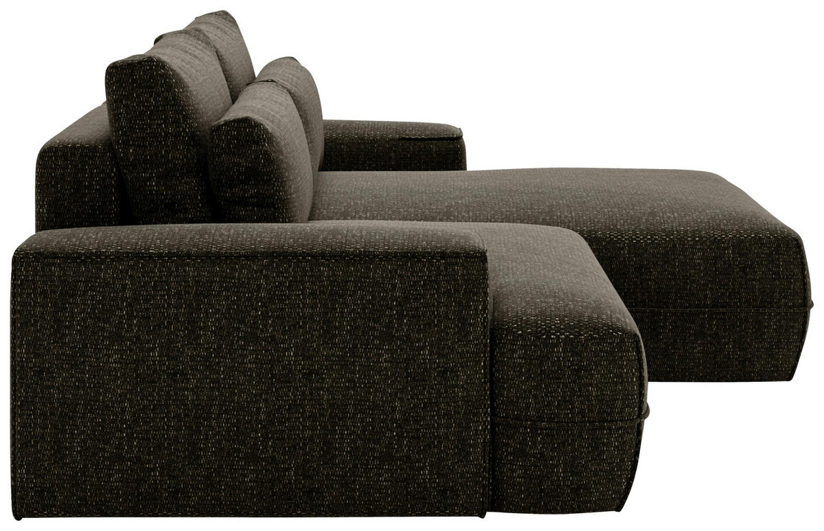 ECKSOFA in Struktur Schwarz  - Schwarz, Design, Kunststoff/Textil (272/156cm) - Livetastic