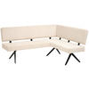 ECKBANK 190/150 cm  in Beige  - Beige/Schwarz, KONVENTIONELL, Textil/Metall (190/150cm) - MID.YOU