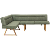 ECKBANK in Holz, Textil Grün, Eichefarben  - Eichefarben/Grün, Konventionell, Holz/Textil (170/230cm) - Moderano