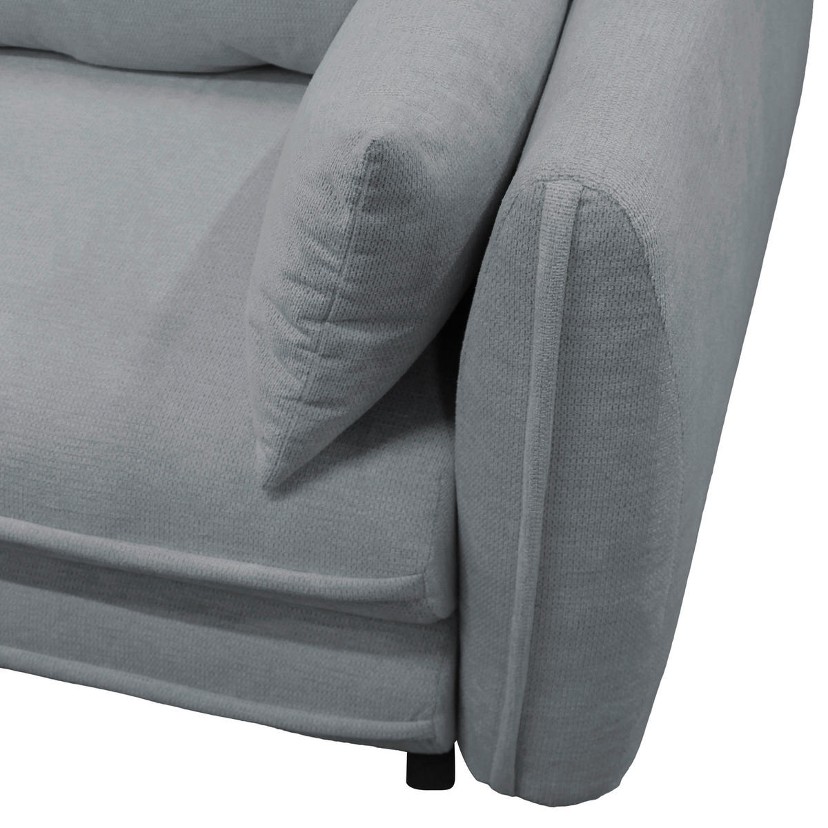 ECKSOFA in Struktur Grau  201/240 cm  - Schwarz/Grau, Design, Kunststoff/Textil (201/240cm) - MID.YOU