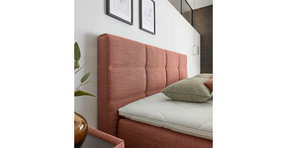 BOXSPRINGBETT 200/200 cm,  in Lachsfarben, Topper, Matratzen, H3 + H3 = fest  - Schwarz/Lachsfarben, Design, Kunststoff/Textil (200/200cm) - Dieter Knoll