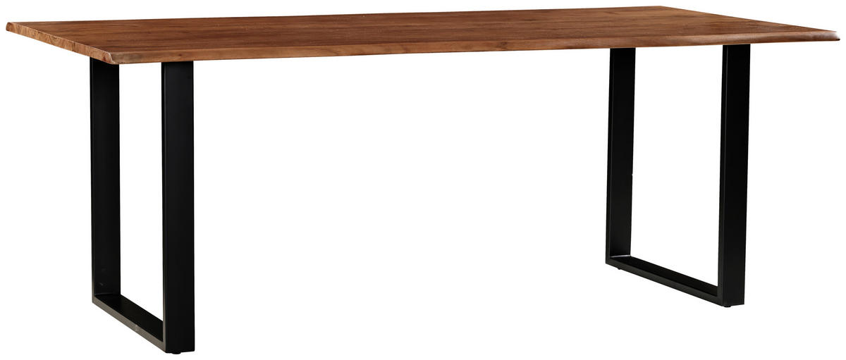 STOL ZA BLAGOVAONICU  crna, boje oraha  drvo, metal      - boje oraha/crna, Moderno, drvo/metal (200/100/76cm) - MID.YOU