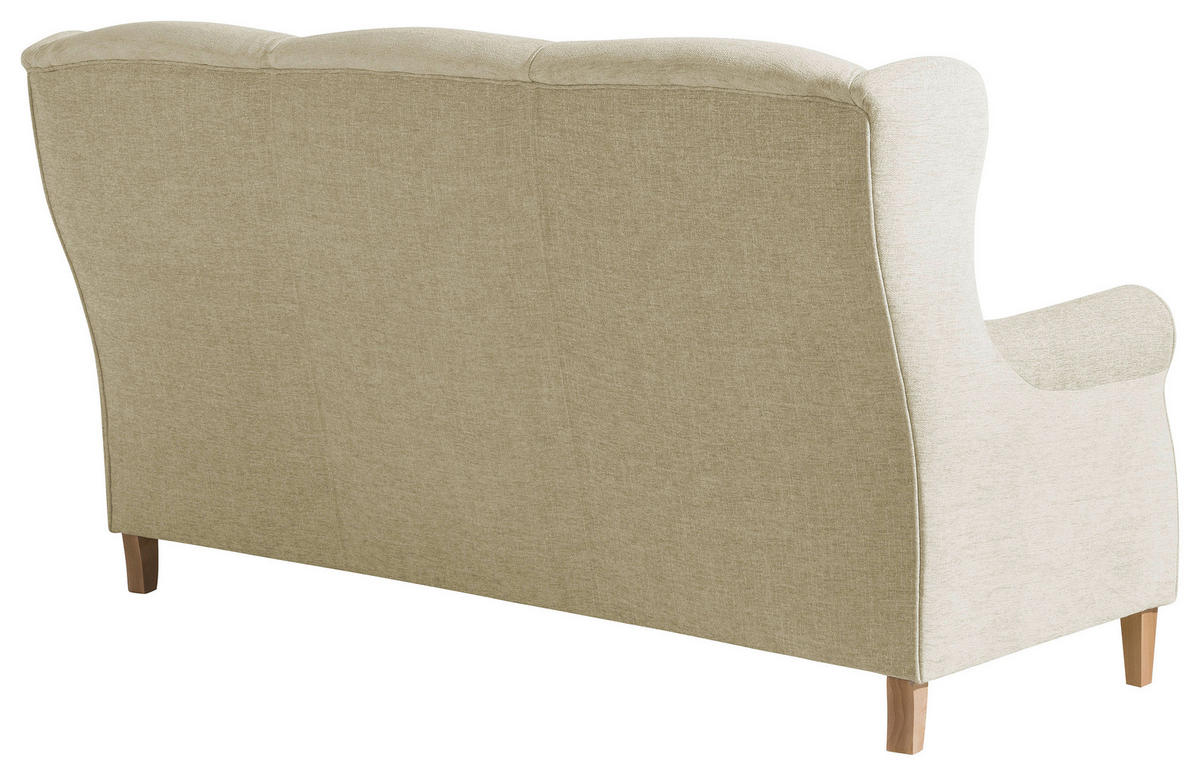 3-SITZER-SOFA Chenille Beige  - Beige/Buchefarben, Design, Holz/Textil (193/103/86cm) - Max Winzer