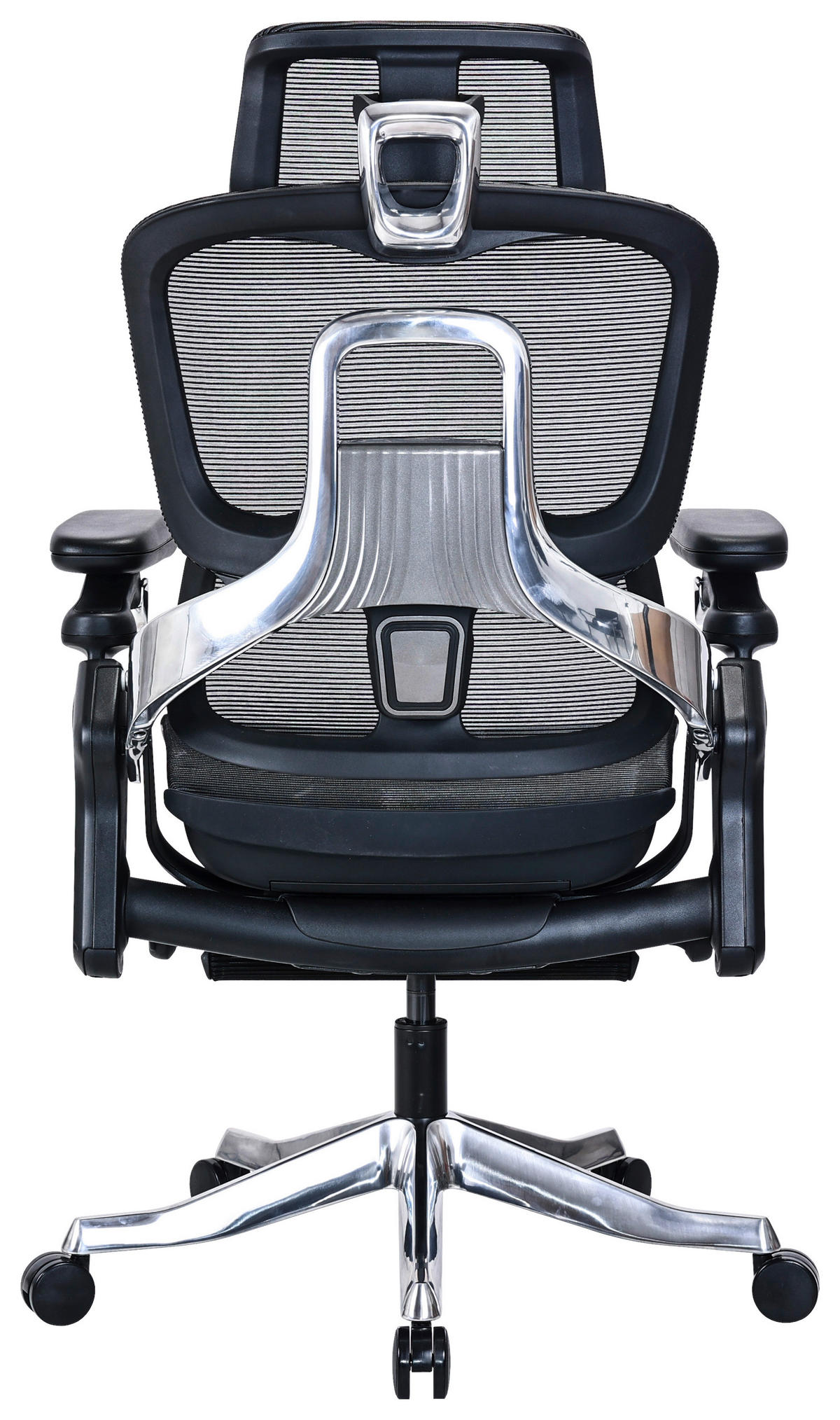 DREHSTUHL Netzbespannung Schwarz, Alufarben  - Schwarz/Alufarben, Design, Kunststoff/Textil (68/113/123/63/68cm) - Novel
