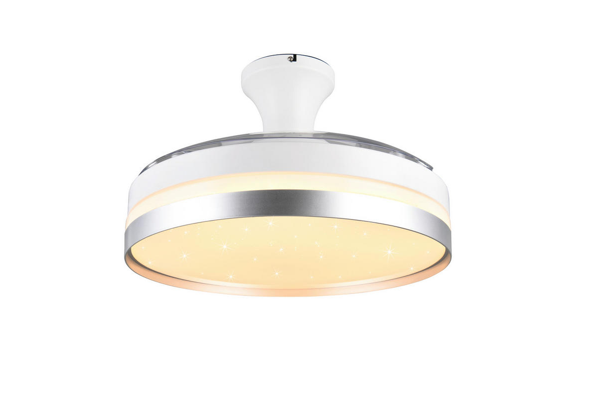 DECKENVENTILATOR  48/31,0 cm    - Weiss/Transparent, Konventionell, Kunststoff (48/31,0cm)