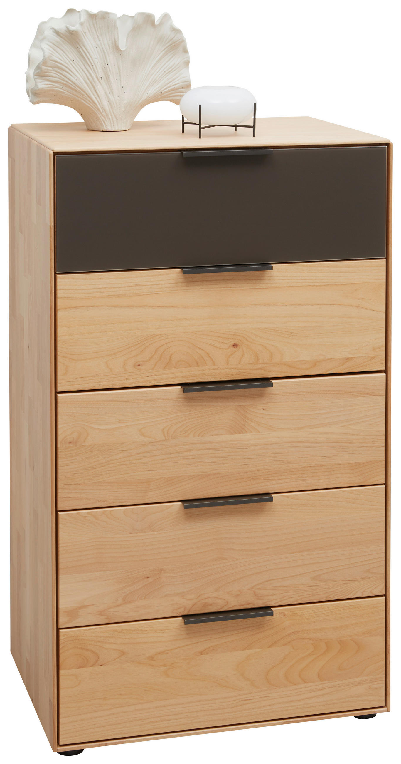 KOMMODE 61,5/104,9/44,2 cm  in Erlefarben, Dunkelbraun  - Dunkelbraun/Erlefarben, Natur, Glas/Holz (61,5/104,9/44,2cm) - Valnatura