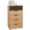 KOMMODE 61,5/104,9/44,2 cm  in Erlefarben, Dunkelbraun  - Dunkelbraun/Erlefarben, Natur, Glas/Holz (61,5/104,9/44,2cm) - Valnatura