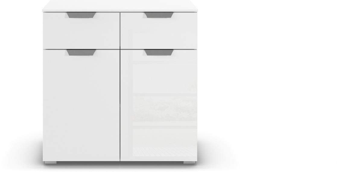 KOMMODE  in 80/81/42 cm  - Chromfarben/Weiß, Design, Glas/Holzwerkstoff (80/81/42cm) - Carryhome
