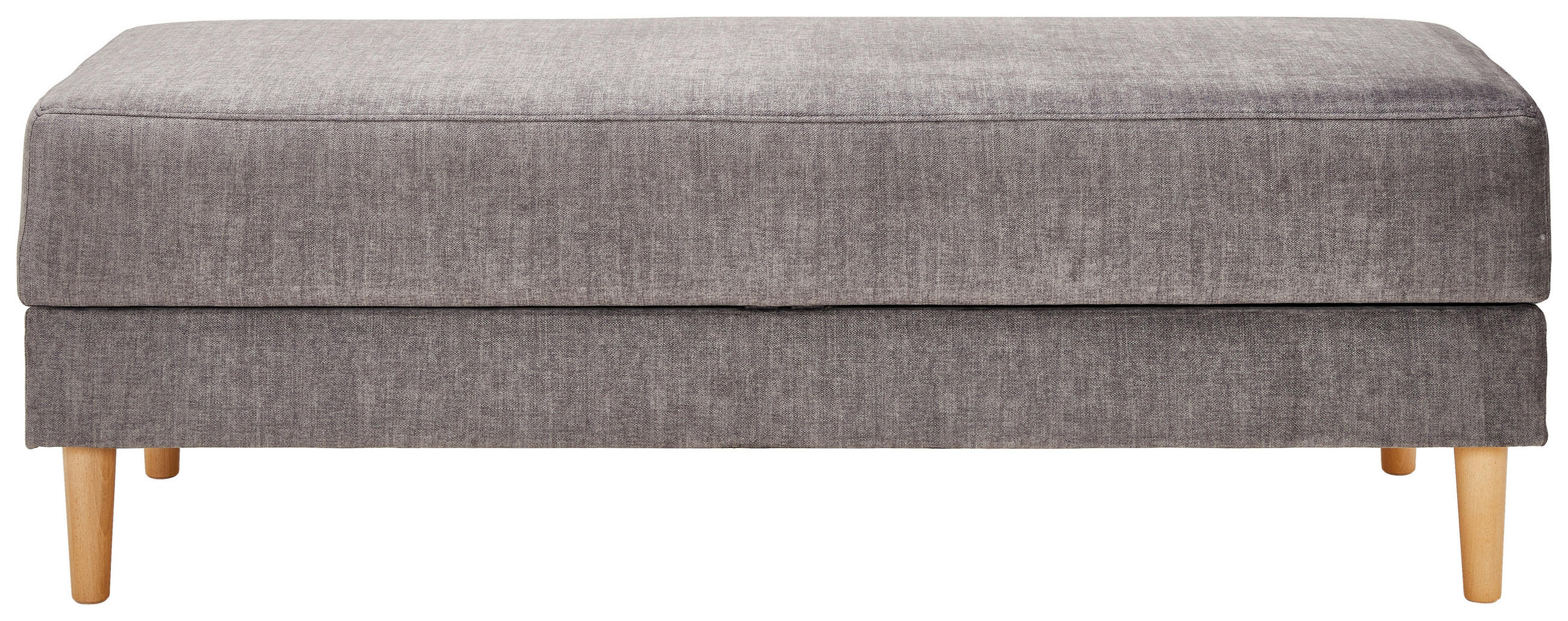 HOCKER Textil Grau  - Naturfarben/Grau, Modern, Holz/Textil (135/48/57cm) - Max Winzer