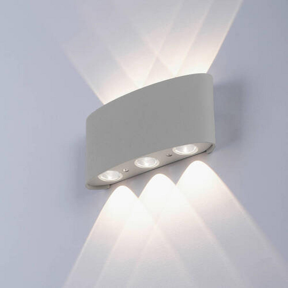 BADEZIMMER-WANDLEUCHTE Carlo 17/4/8 cm   - Grau, KONVENTIONELL, Kunststoff/Metall (17/4/8cm) - Paul Neuhaus