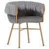 KAROSSZÉK szürke  - aranyszínű/szürke, Design, textil/fém (65/76/60cm) - Ambia Home