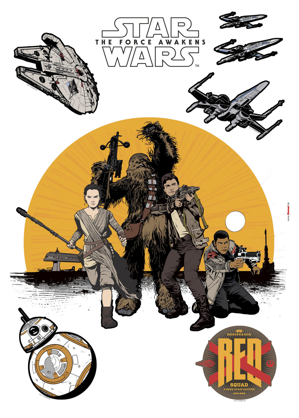 DEKOSTICKER 50/70 cm     - Gelb/Schwarz, LIFESTYLE, Kunststoff (50/70cm)