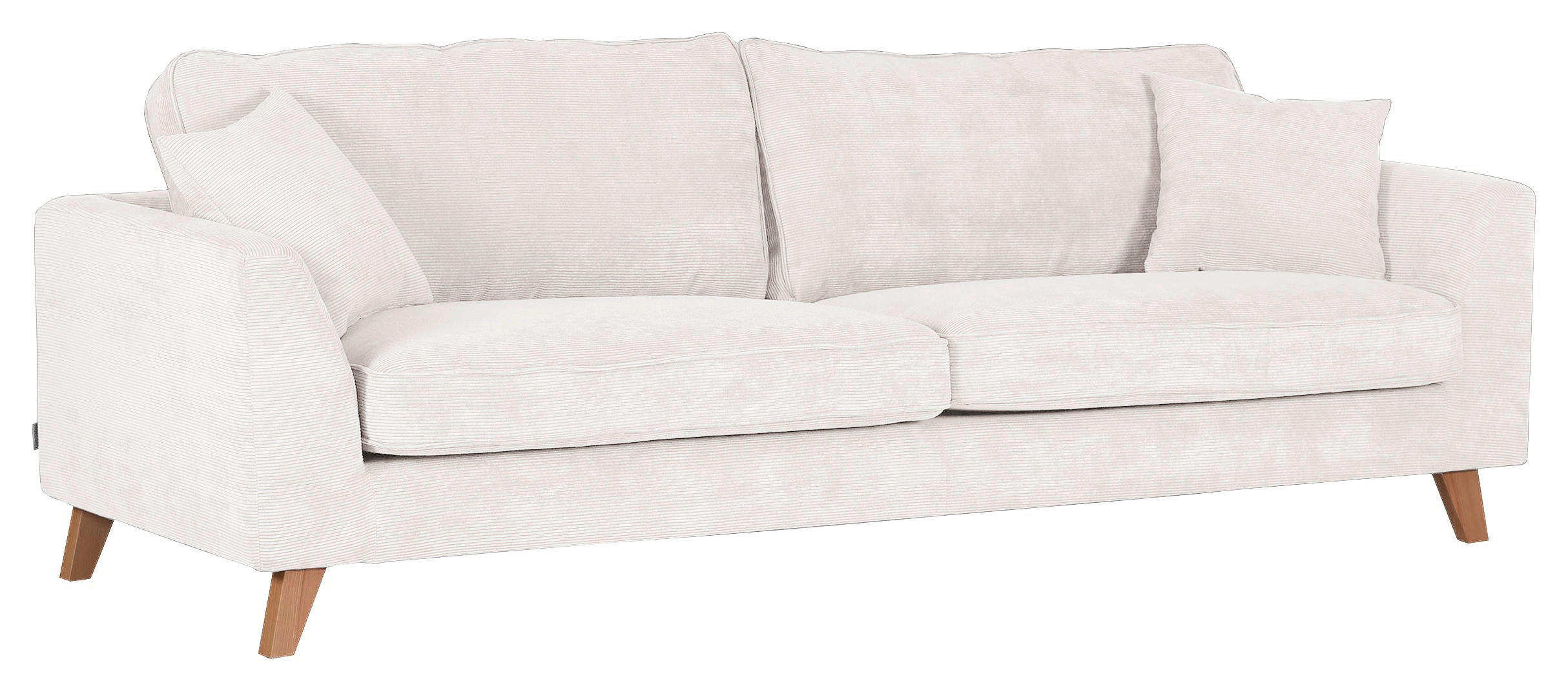 BIGSOFA Cord Naturfarben  - Buchefarben/Naturfarben, Design, Holz/Textil (240/63/90cm) - Carryhome