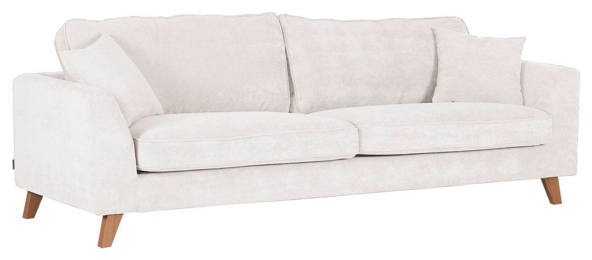 BIGSOFA in Cord Naturfarben  - Buchefarben/Naturfarben, Design, Holz/Textil (240/63/90cm) - MID.YOU