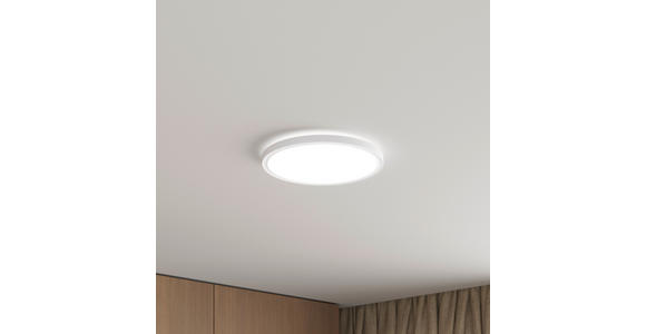 LED-DECKENLEUCHTE 29,3/2,8 cm   - Weiß, Basics, Kunststoff (29,3/2,8cm) - Novel