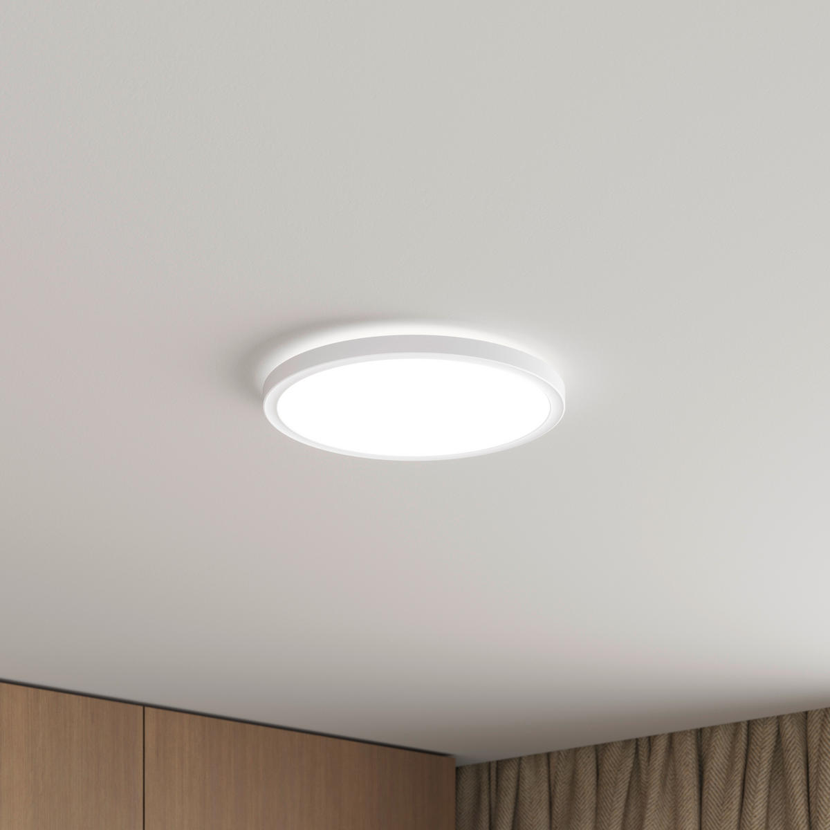 LED-DECKENLEUCHTE Giga 29,3/2,8 cm   - Weiß, Basics, Kunststoff (29,3/2,8cm) - Novel