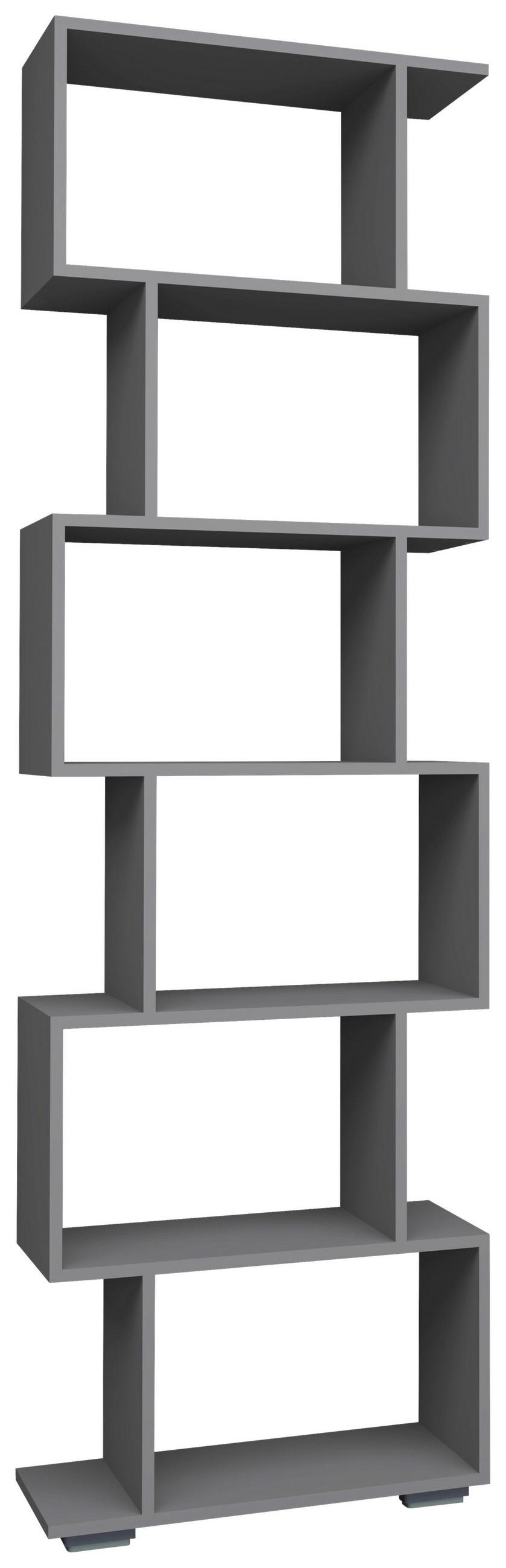 REGAL  60/196/24 cm Anthrazit  - Anthrazit/Silberfarben, Design, Holzwerkstoff/Kunststoff (60/196/24cm) - MID.YOU