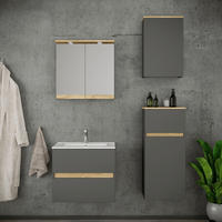 BADEZIMMER 5-teilig 101 cm  - Honigeiche/Weiss, Trend, Keramik/Holzwerkstoff (101cm) - MID.YOU