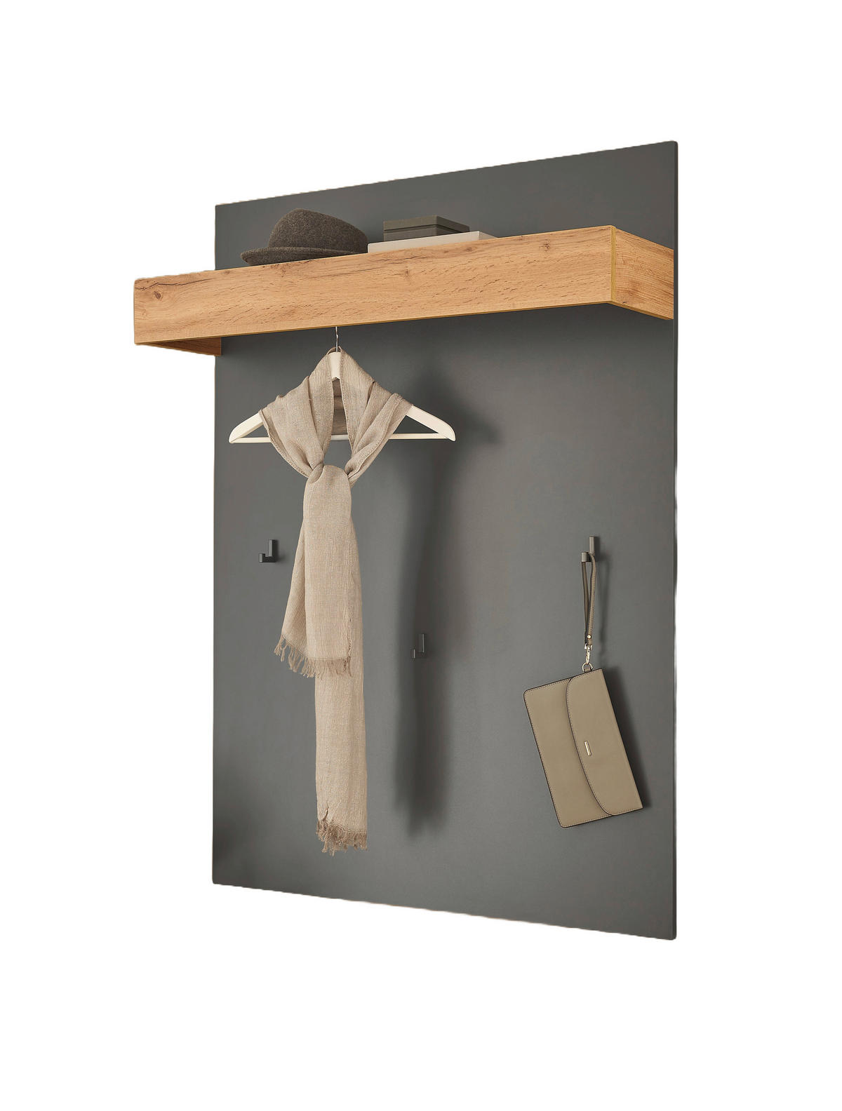 GARDEROBENPANEEL  in 100/135/25 cm  - Anthrazit/Eiche Wotan, Design, Holzwerkstoff (100/135/25cm) - Modante