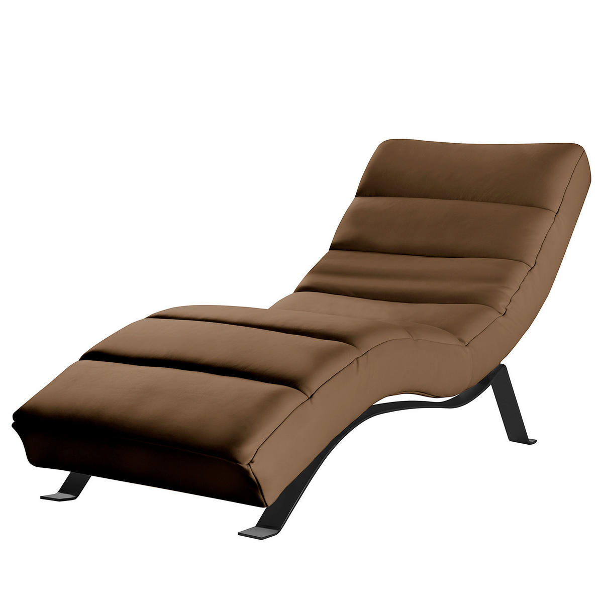 RELAXLIEGE SWING Mikrofaser Dunkelbraun  - Dunkelbraun/Schwarz, Design, Textil/Metall (65/65-95/171cm) - Livetastic