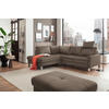 ECKSOFA in Mikrofaser Hellbraun  - Chromfarben/Hellbraun, Design, Textil/Metall (200/229cm) - Pure Home Lifestyle