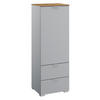 KOMMODE 40/119/42 cm  in Grau, Eichefarben  - Eichefarben/Alufarben, Trend, Holzwerkstoff/Kunststoff (40/119/42cm) - Stylife