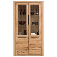 VITRINE  in teilmassiv Eichefarben  - Eichefarben/Schwarz, Natur, Glas/Holz (108/199/40cm) - Carryhome