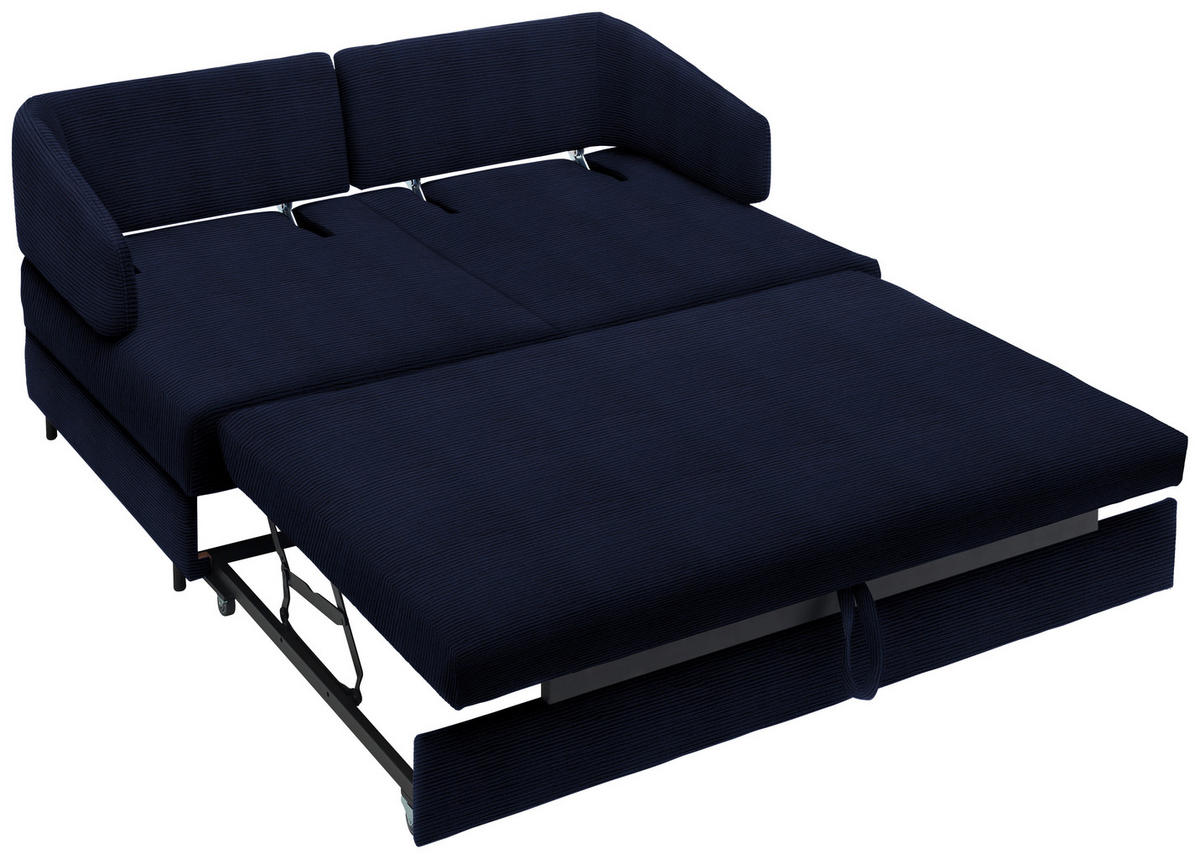 SCHLAFSOFA in Textil Dunkelblau  - Schwarz/Dunkelblau, Design, Textil/Metall (172/76-89/112-120cm) - Bali