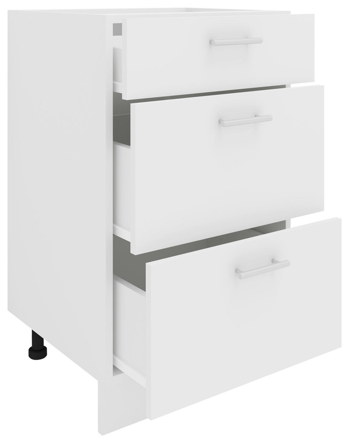 BÄNKSKÅP 50/82/46 cm  i vit  - vit/aluminiumfärg, Klassisk, metall/trämaterial (50/82/46cm) - MID.YOU