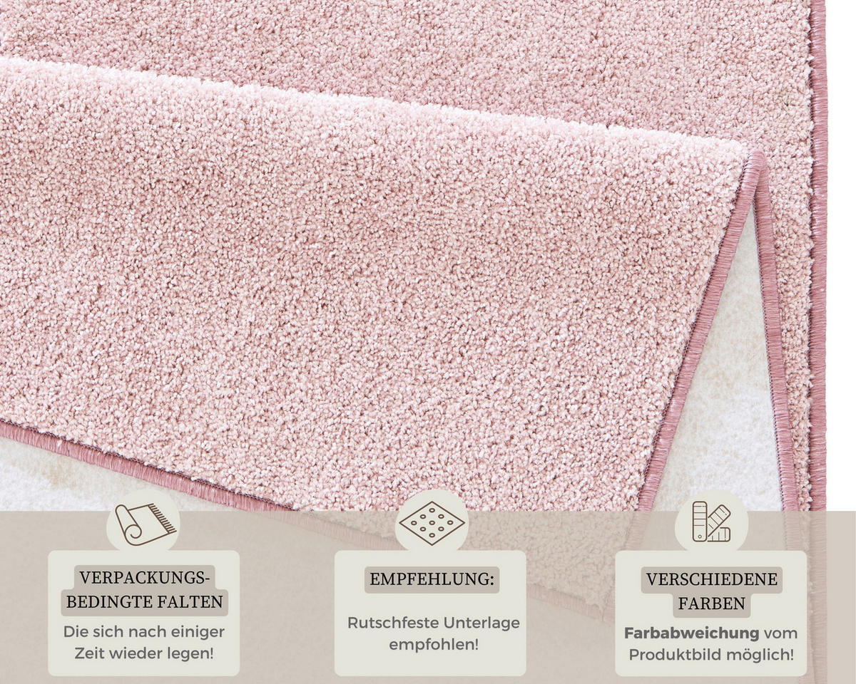 LÄUFER 80/400/400 cm Pure  - Hellrosa, Basics, Kunststoff (80/400/400cm) - Hanse Home