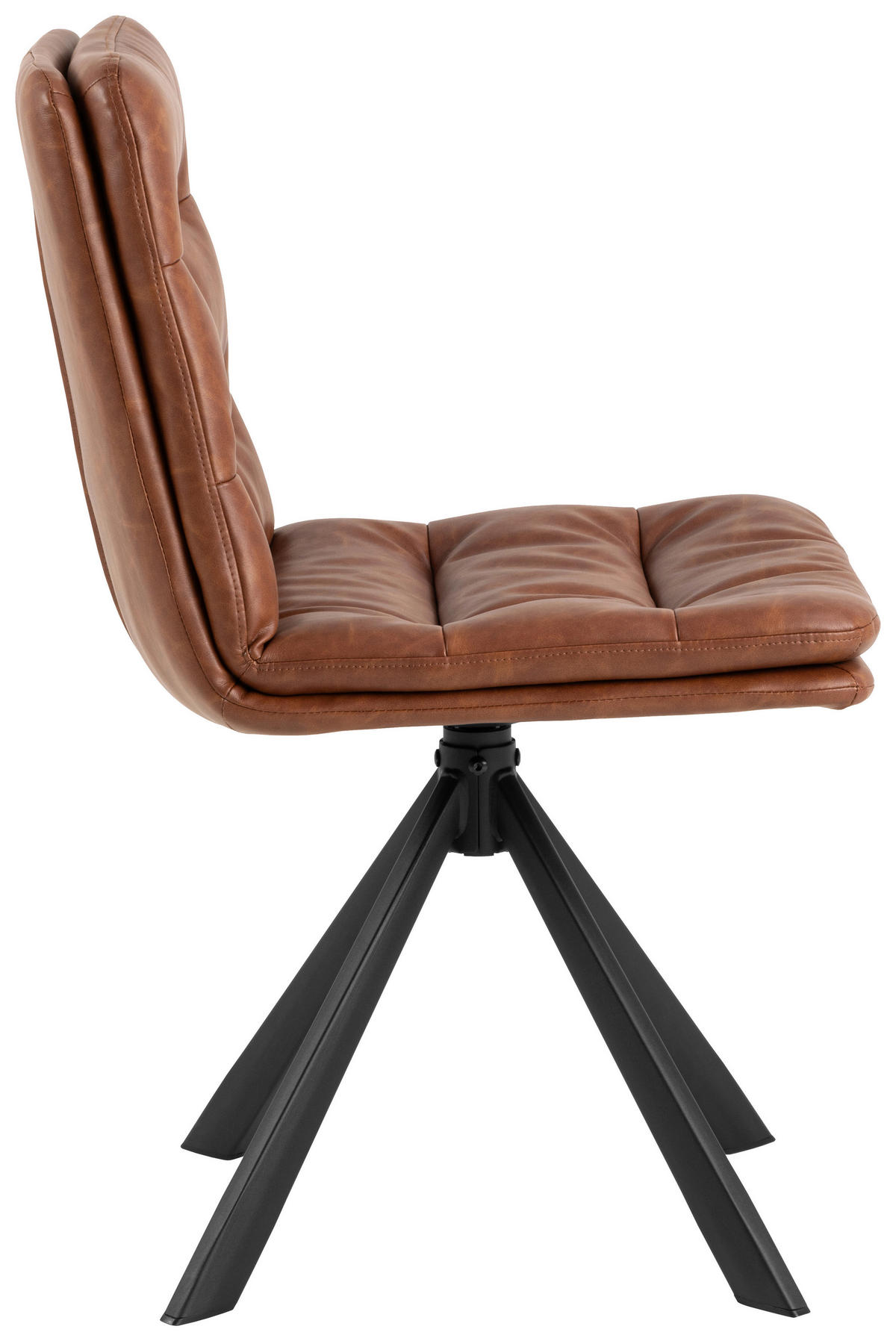 STUHL Lederlook Braun  - Schwarz/Braun, Trend, Textil/Metall (47/85/57cm) - MID.YOU