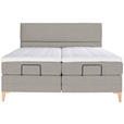 BOXSPRINGBETT 180/200 cm  in Greige  - Greige/Eichefarben, KONVENTIONELL, Holz/Textil (180/200cm) - Voleo