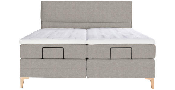 BOXSPRINGBETT 180/200 cm  in Greige  - Greige/Eichefarben, KONVENTIONELL, Holz/Textil (180/200cm) - Voleo