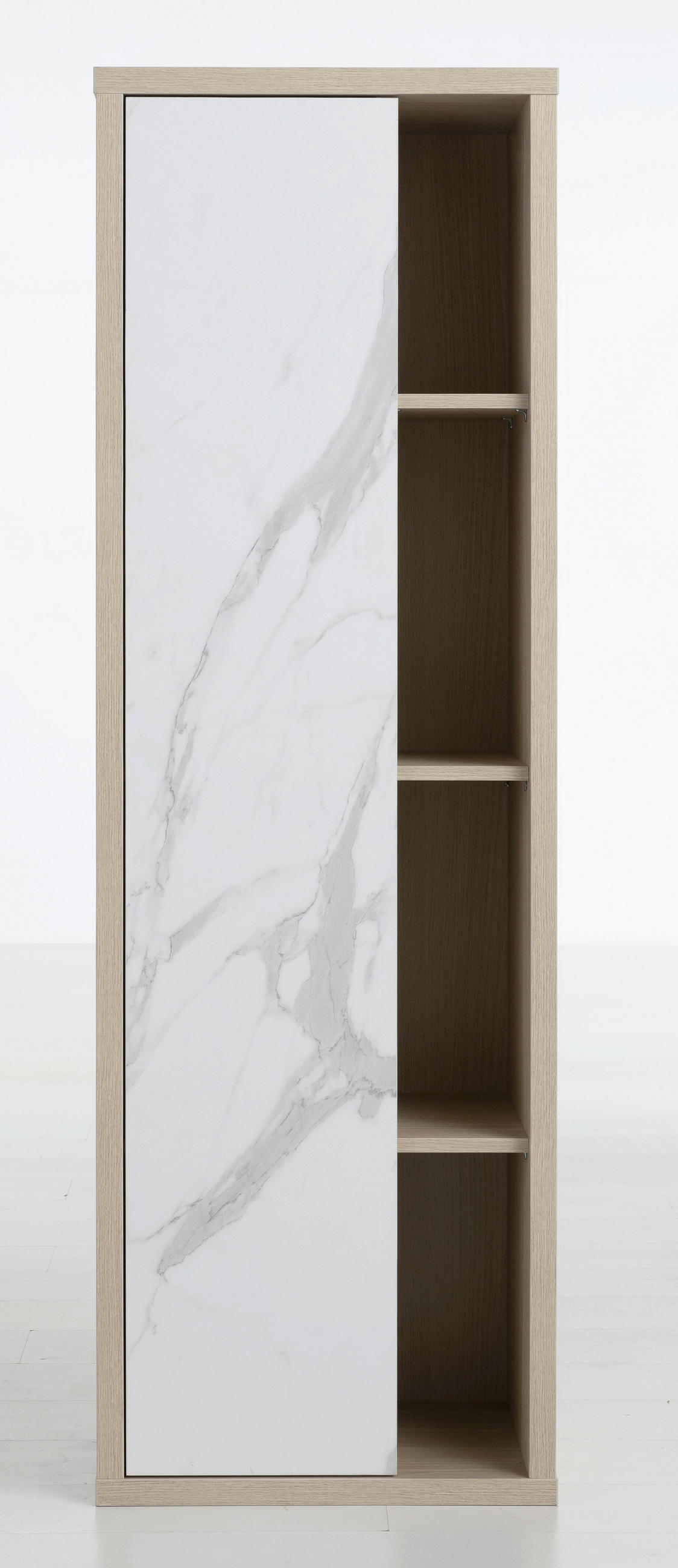 VISOKA OMARA 52/160/35 cm  - barve hrasta/bela, Moderno, leseni material (52/160/35cm) - Xora