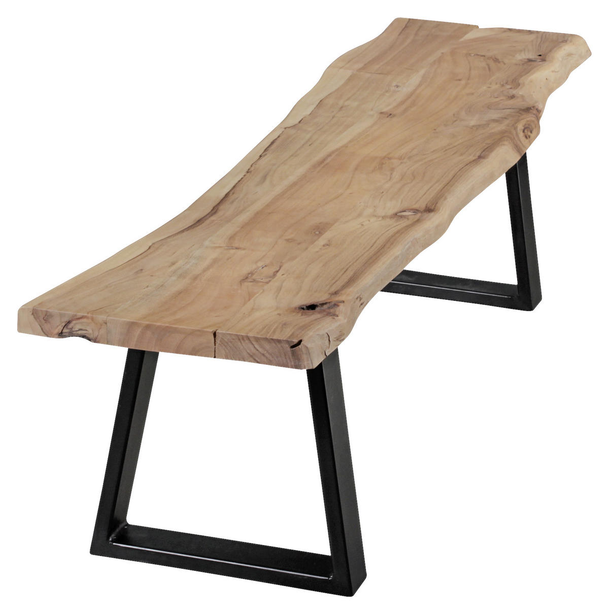 KLOP, les barve akacije  - črna/barve akacije, Design, kovina/les (180/45/40cm) - MID.YOU