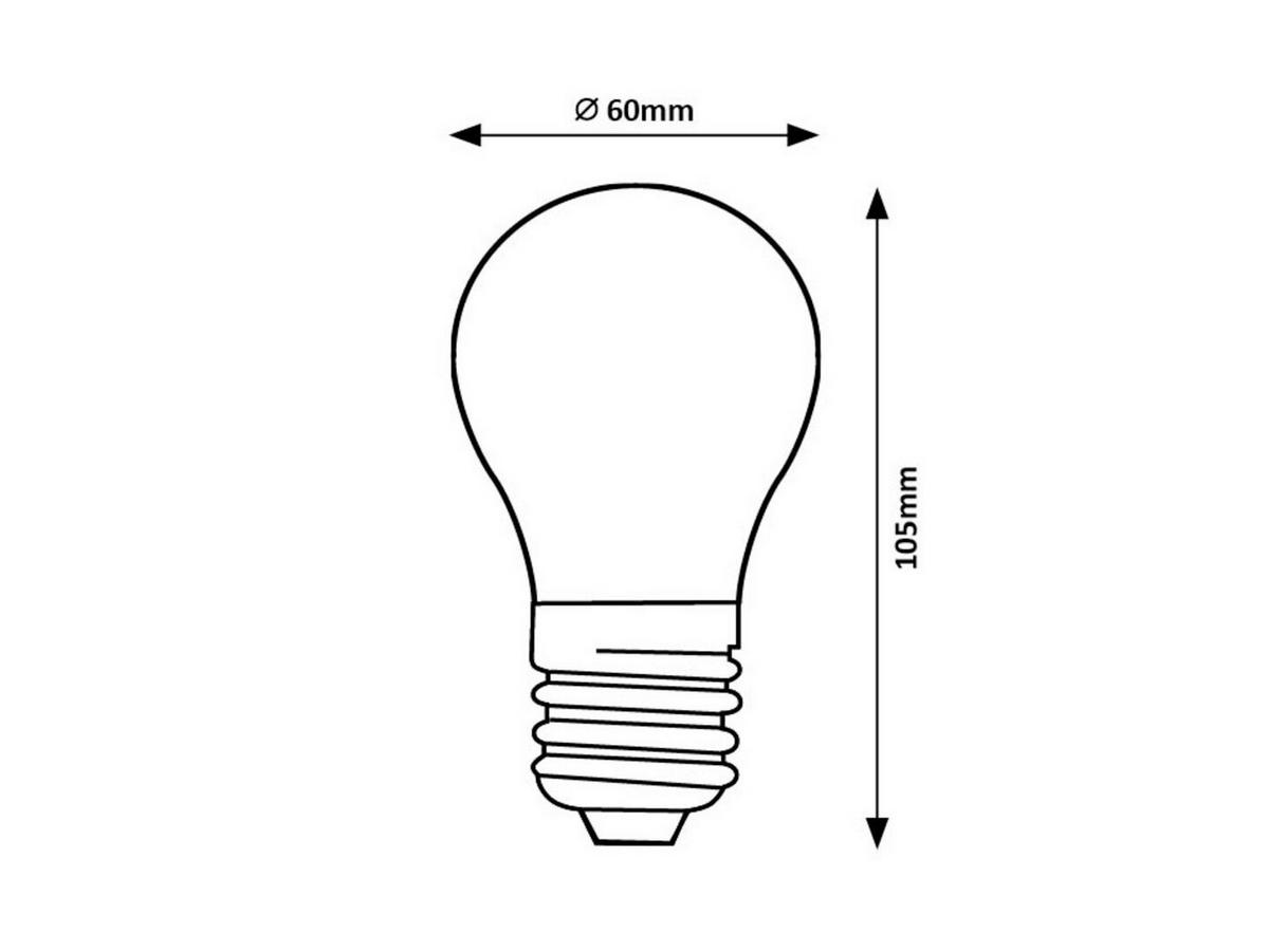 LED FILAMENT ŽARULJA - prozirno, Basics, staklo (6/10.5cm)