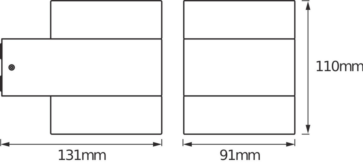 LED-AUßENLEUCHTE 13,1/9,1/11 cm   - Dunkelgrau, Basics, Kunststoff/Metall (13,1/9,1/11cm) - Osram