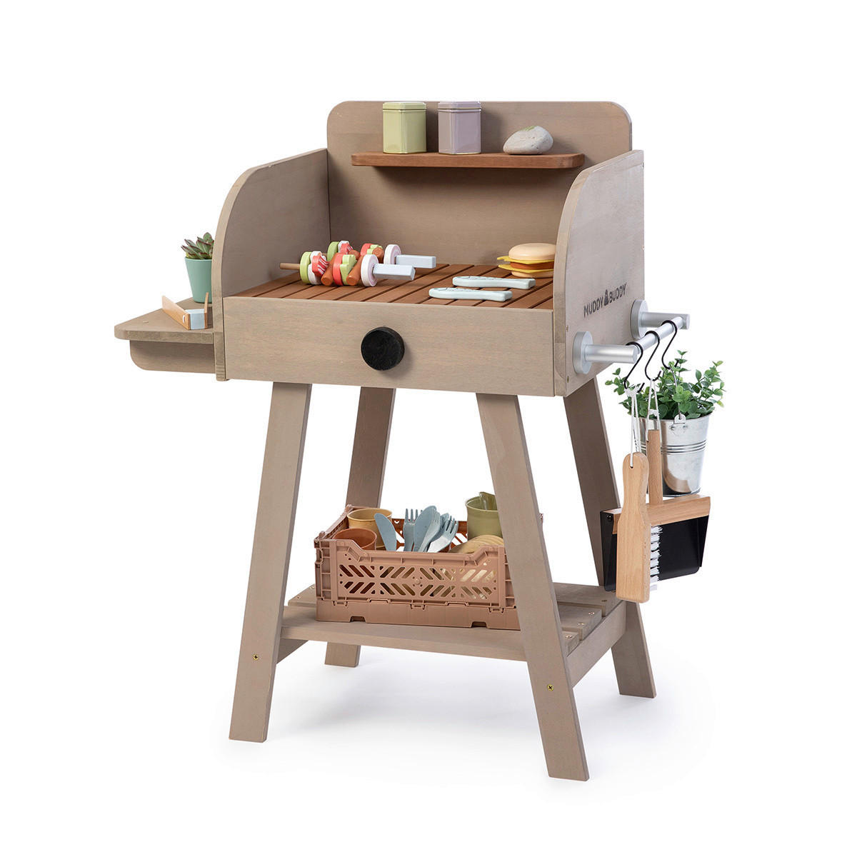 KINDERGRILL BBQ CHEF - Grau, Basics, Holz (68/37/79cm) - MUDDY BUDDY