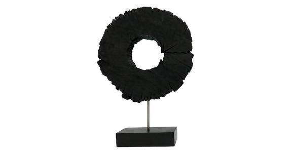 SKULPTUR - Schwarz, LIFESTYLE, Holz/Metall (27/39/10cm) - Ambia Home