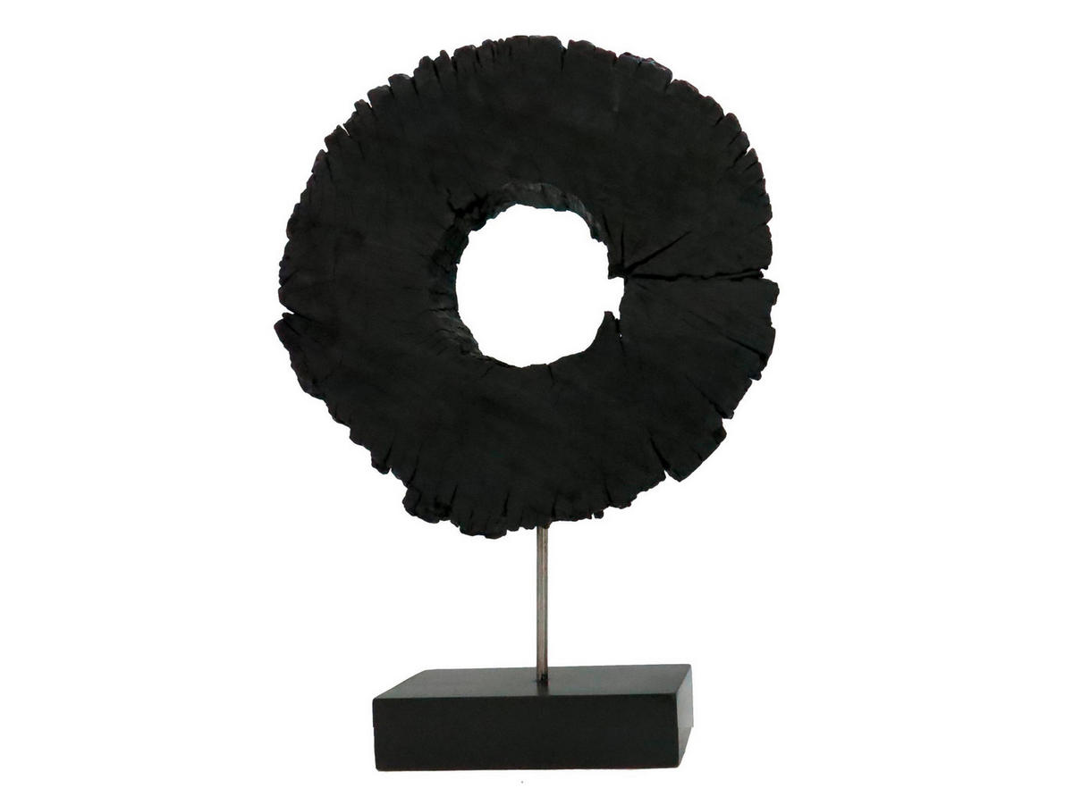 SKULPTUR - Schwarz, LIFESTYLE, Holz/Metall (27/39/10cm) - Ambia Home