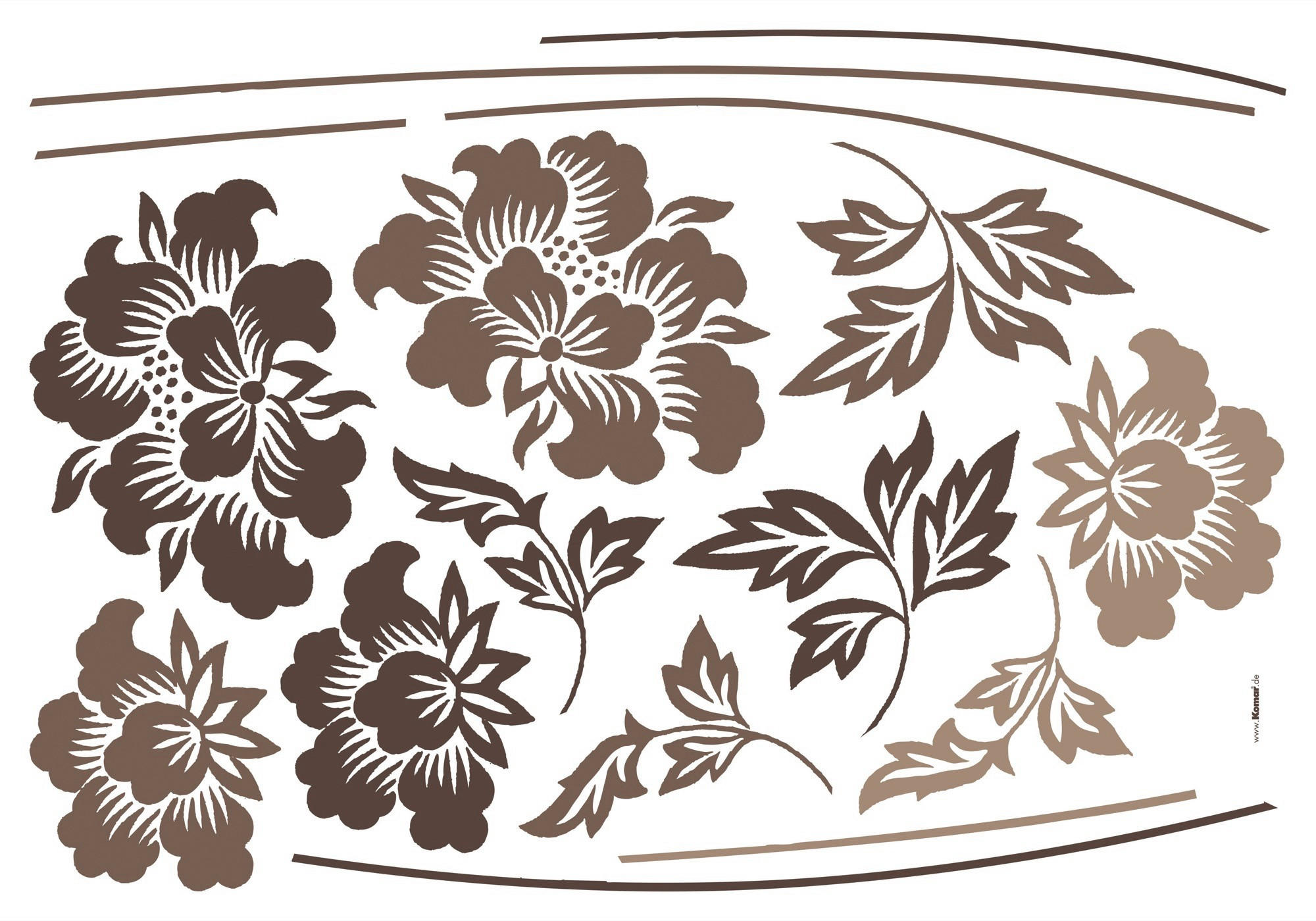 DEKORSTICKERS 100/70 cm     - klar/taupe, Natur, plast (100/70cm) - Komar