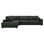 ECKSOFA in Cord Dunkelgrün  250/314 cm  - Dunkelgrün/Schwarz, KONVENTIONELL, Kunststoff/Textil (250/314cm) - Carryhome