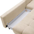 ECKSOFA in Chenille Creme  - Creme/Schwarz, MODERN, Textil/Metall (290/182cm) - Hom`in