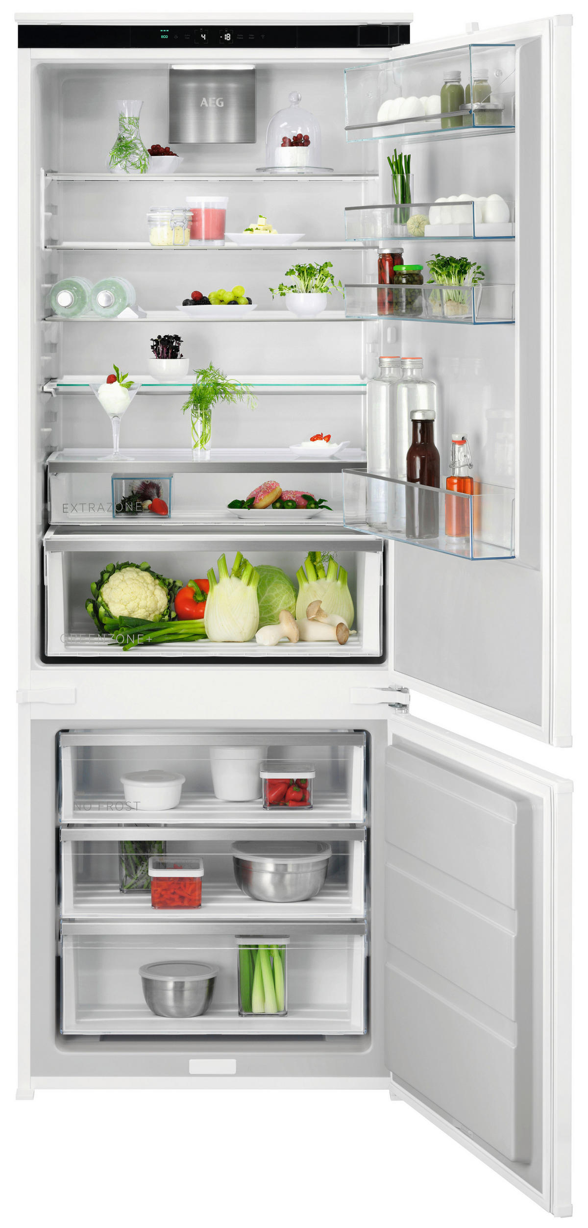 KÜHL-GEFRIER-KOMBINATION EK7E75S1  - Weiß, Basics, Kunststoff/Metall (69,6/188,4/54,9cm) - AEG