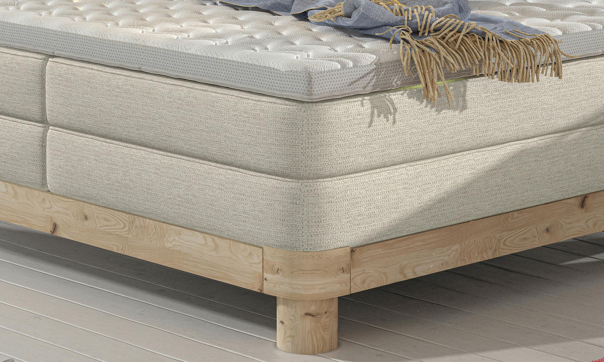 BOXSPRINGBETT 140/200 cm  in Naturfarben  - Eichefarben/Naturfarben, Natur, Holz/Textil (140/200cm) - Valnatura