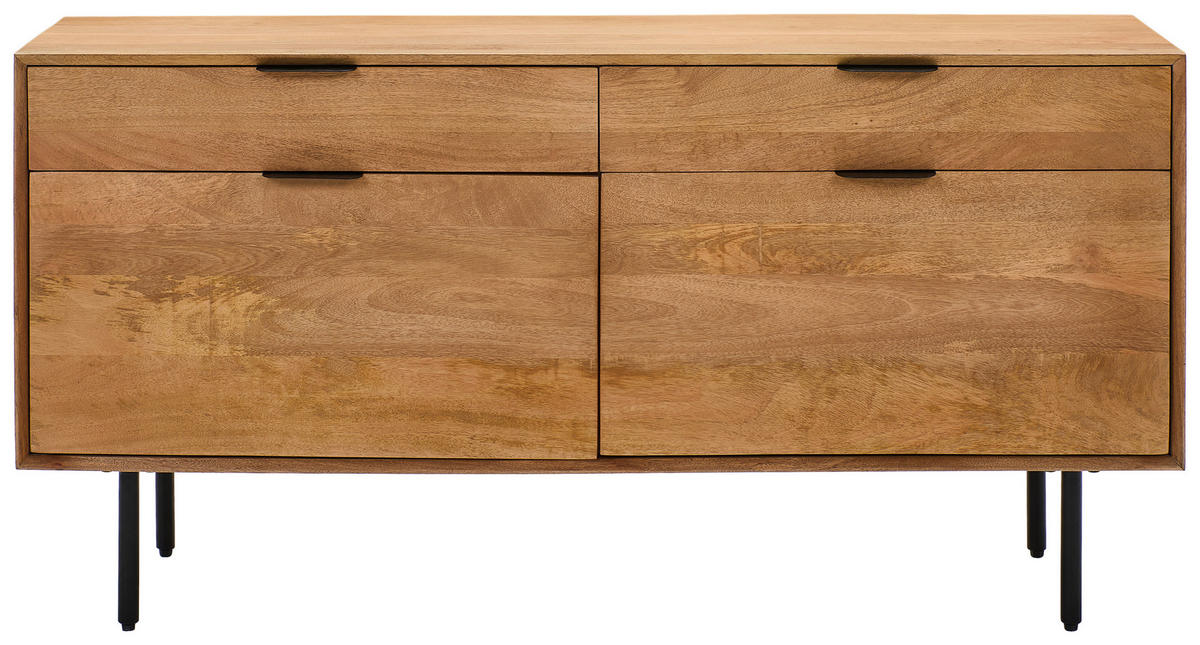 SIDEBOARD  in 140/70/40 cm  - Schwarz/Naturfarben, LIFESTYLE, Holz/Metall (140/70/40cm) - Livetastic