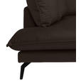 ECKSOFA in Samt Dunkelbraun  - Dunkelbraun/Schwarz, Design, Textil/Metall (200/241cm) - Carryhome