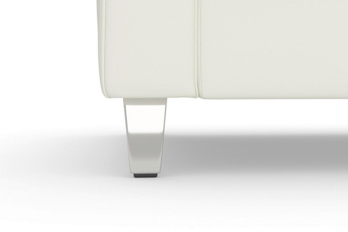 ECKSOFA 194/245 cm ARNGAST E in Echtleder Weiß Kopfteilverstellung  194/245 cm  - Chromfarben/Weiß, Basics, Leder/Textil (194/245cm) - Sit & More